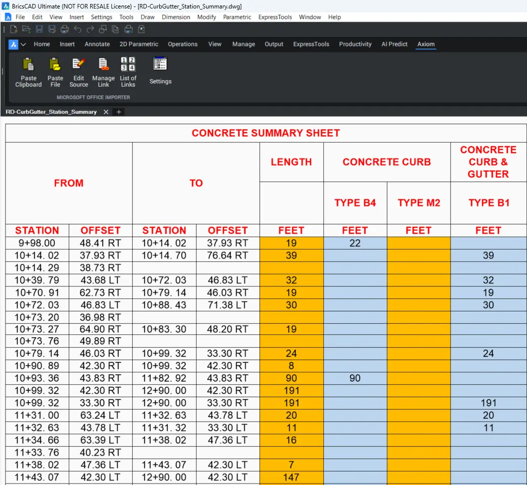 Initial Selection Pasted into BricsCAD