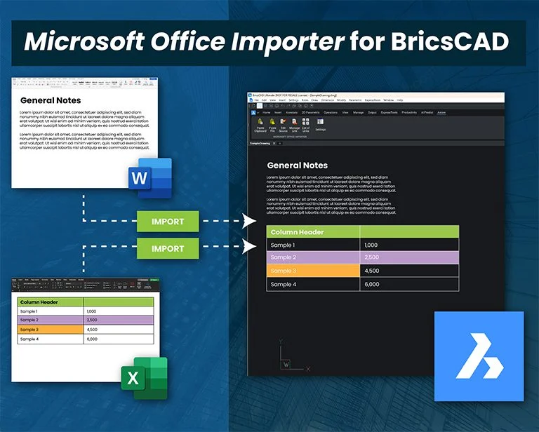 What Is Microsoft Office Importer for BricsCAD?